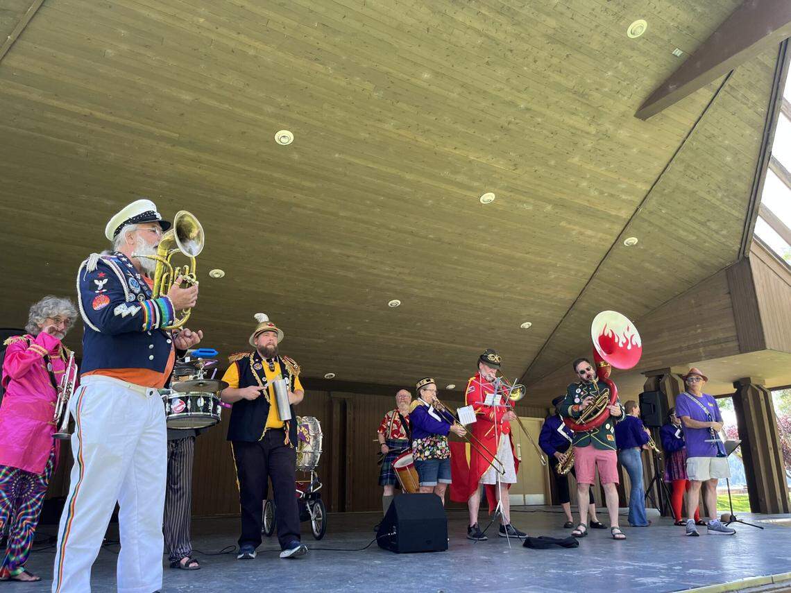 Saturday’s Pride in the Park event in Coeur d’Alene included a choir, marching band, karaoke band and DJ.