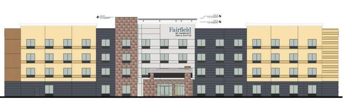 An architect’s drawing of the Fairfield Inn and Suites to be built at 7881 W. Emerald St., near the Boise Towne Square mall.