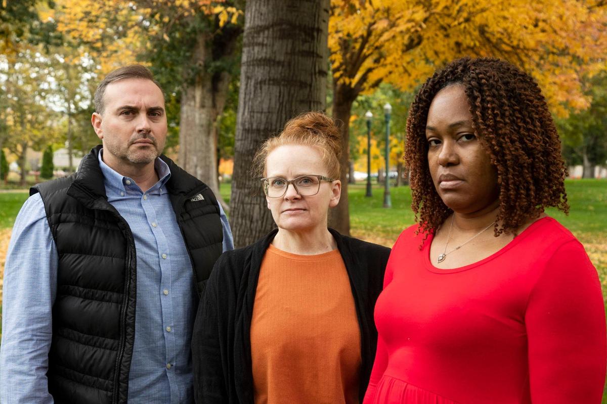 From left Lex Fanopoulos, Michelle Cluff and Ann Burton say they quit jobs they saw as a calling because the situation at Hays House became untenable.