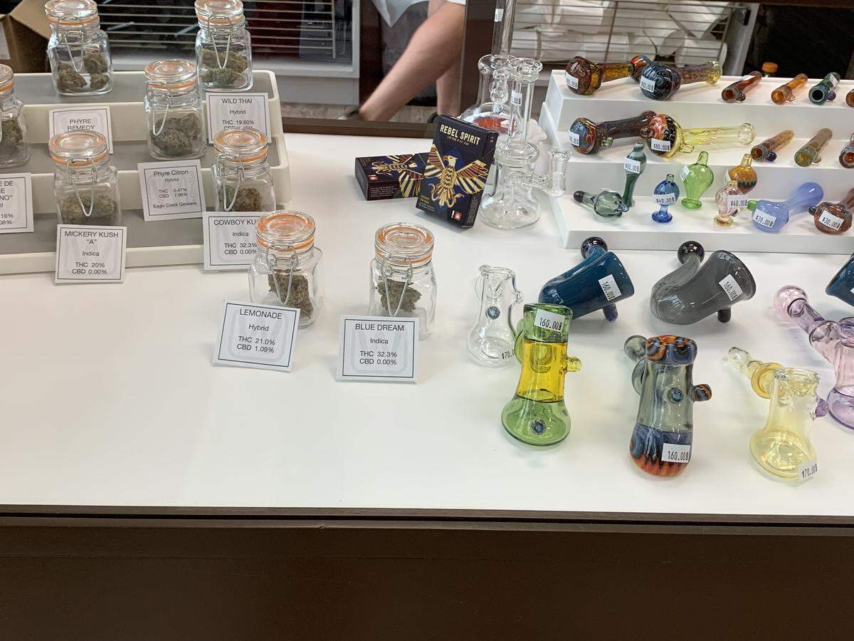 Weedology, located in Ontario, Oregon, just over the Idaho state line, opened Friday. The store sells cannabis; many buyers are from the Treasure Valley, even though taking product back into Idaho is illegal.