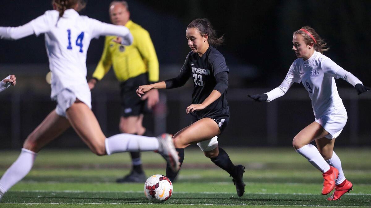 Rocky Mountain senior Nadia Kincaid scored twice to lead the Grizzlies to a 2-1 win over Timberline in the 5A District Three Tournament championship game Wedesday at Centennial.