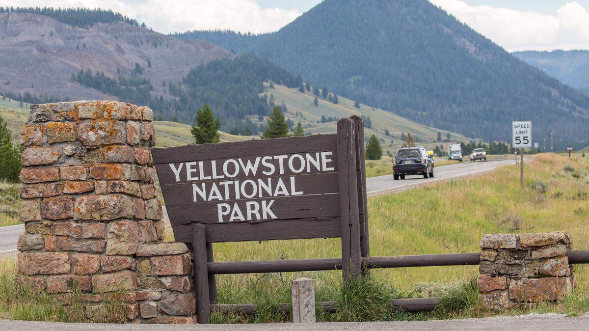 Yellowstone National Park entrance on Highway 191. National parks will be free on five dates throughout 2023.