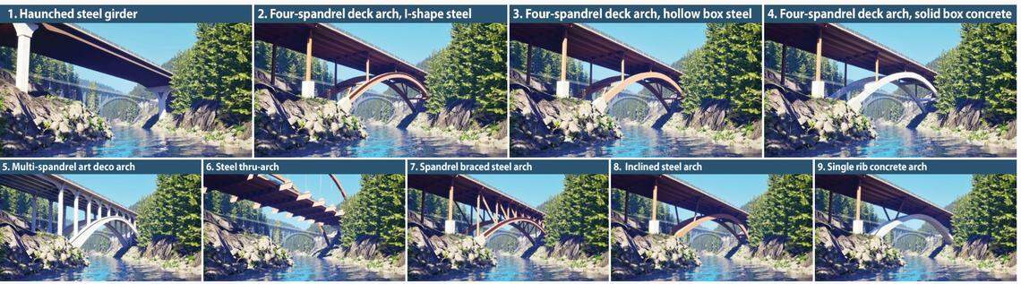 The Idaho Transportation Department is seeking input on nine possible designs to replace the Rainbow Bridge.