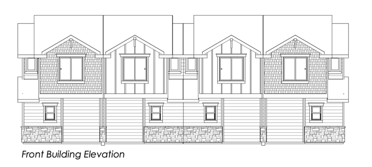 A front elevation of a building proposed as part of the 46-apartment development.