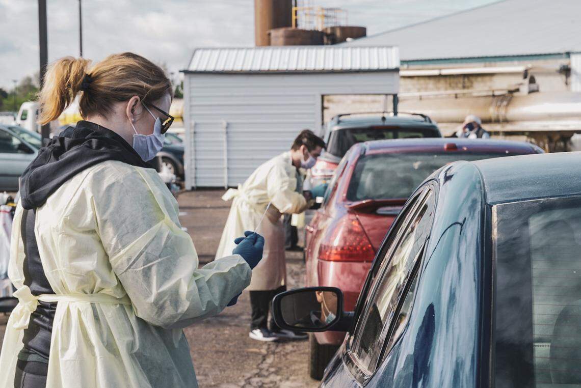 Fry Foods employees lined up in their cars in Weiser to get tested for COVID-19 in May. The company brought in Crush The Curve Idaho to run the tests. At the time, Fry Foods estimated it would cost $45,000 to $50,000.
