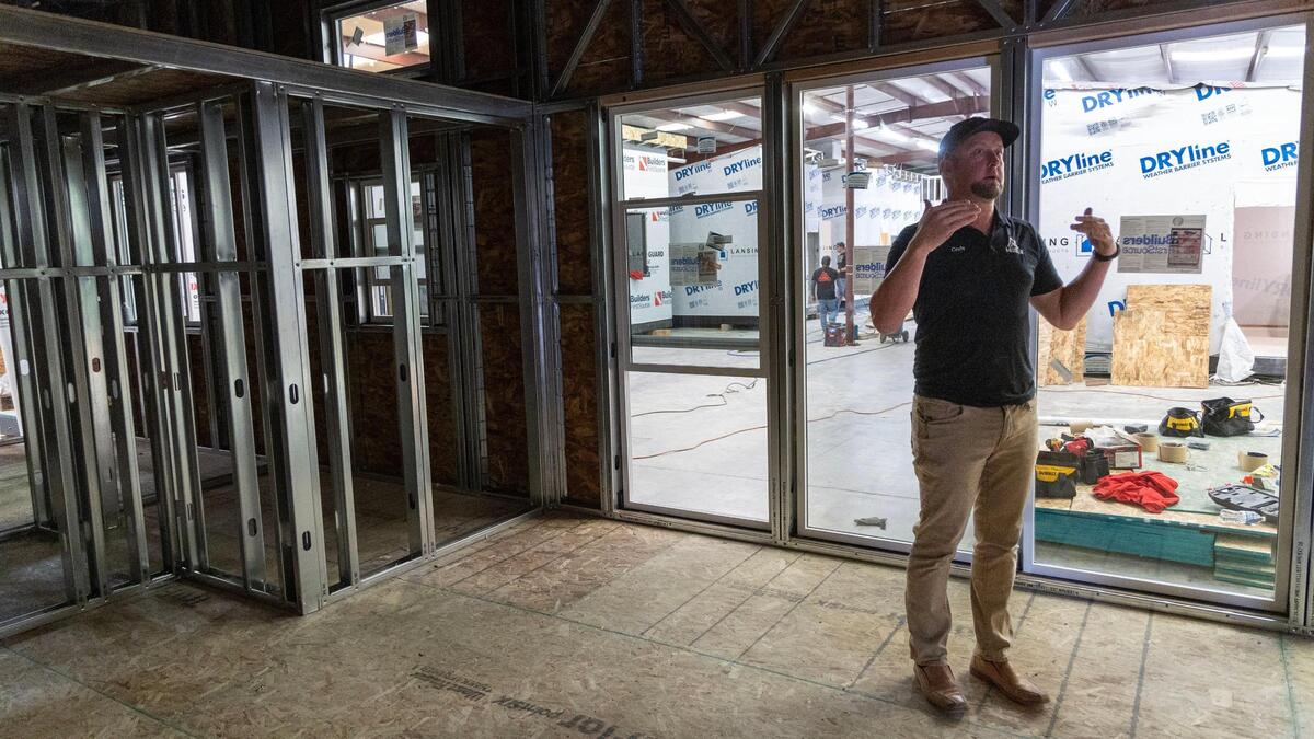 Mountain Modular founder and CEO Cody Draper says there are several advantages to building modular housing units in a controlled indoor warehouses. The business recently expanded to add another warehouse in Boise where builders can work indoors year round.