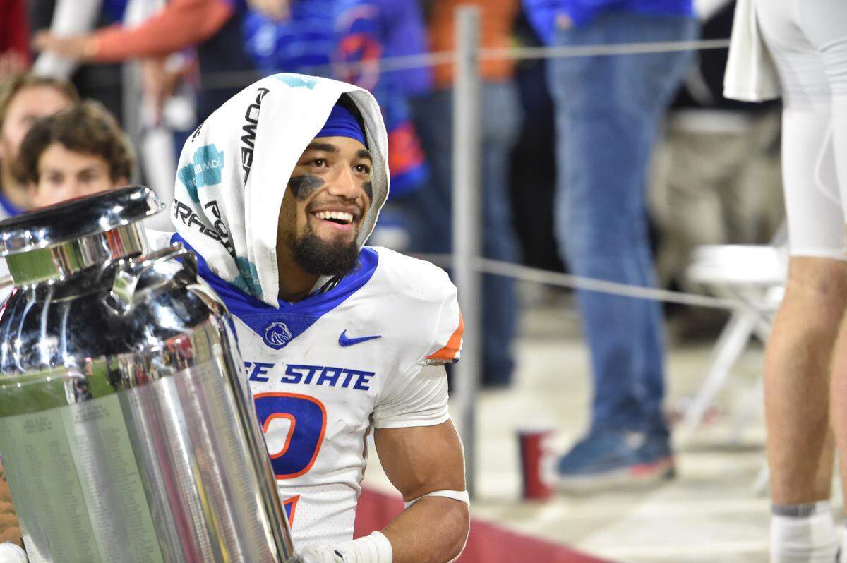 Receiver Khalil Shakir and the Boise State football team got to keep the Milk Can Trophy thanks to their 40-14 win over Fresno State on Saturday at Bulldog Stadium in Fresno, California.