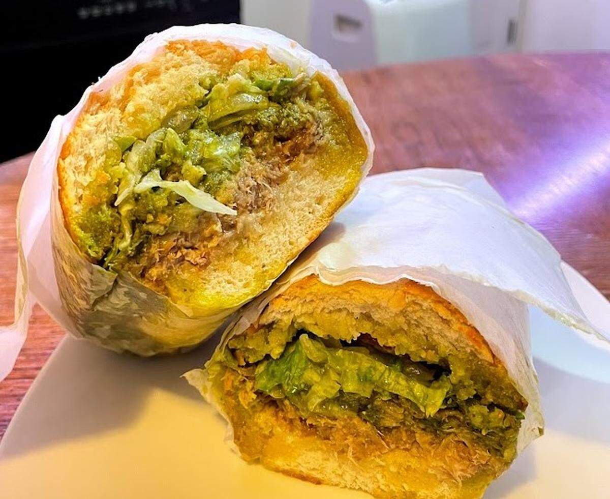 The Chimichurri Pork at MB Sandwich House is served on a lightly toasted hoagie roll, and the slow-roasted pork butt is mixed with a thoroughly addicting and perfectly made sauce.