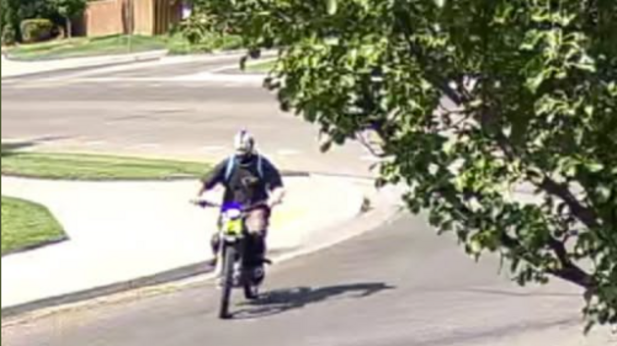 The Ada County Sheriff’s Office shared a screen grab of security camera footage showing a man who is accused of slapping or grabbing women while riding a dirt bike in area of South Boise.