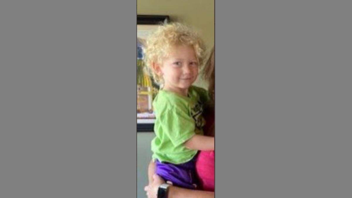This toddler, Rory Pope, 2, was last seen about 12:15 p.m. Wednesday in the area of west Nordic Drive in Eagle. This photo was taken the same day he went missing, with these clothes.