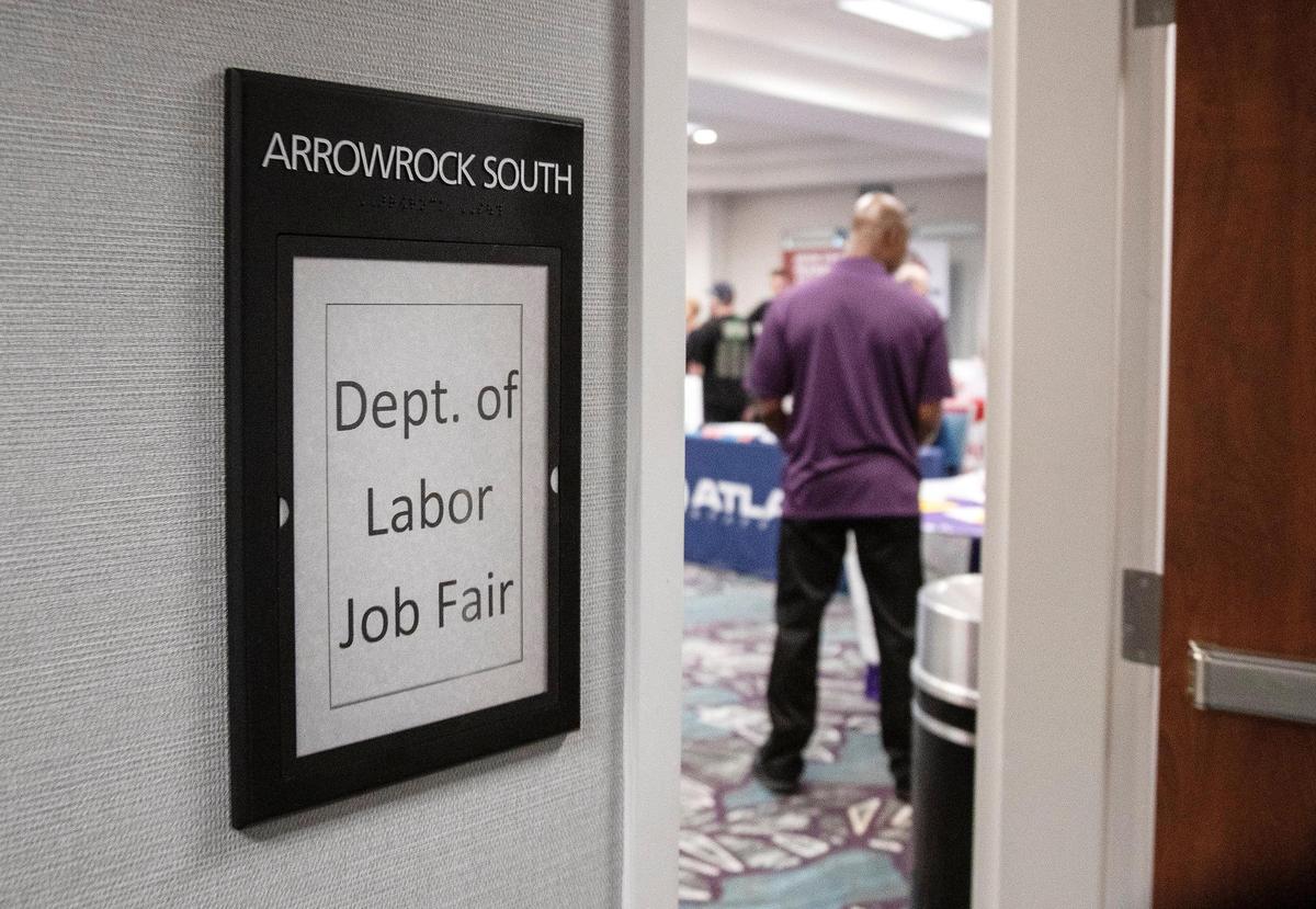 People attend a job fair hosted by the Idaho Department of Labor on May 27 in Boise. “Qualified candidates willing to work “are finding employment very quickly,” says department spokesperson Georgia Smith.