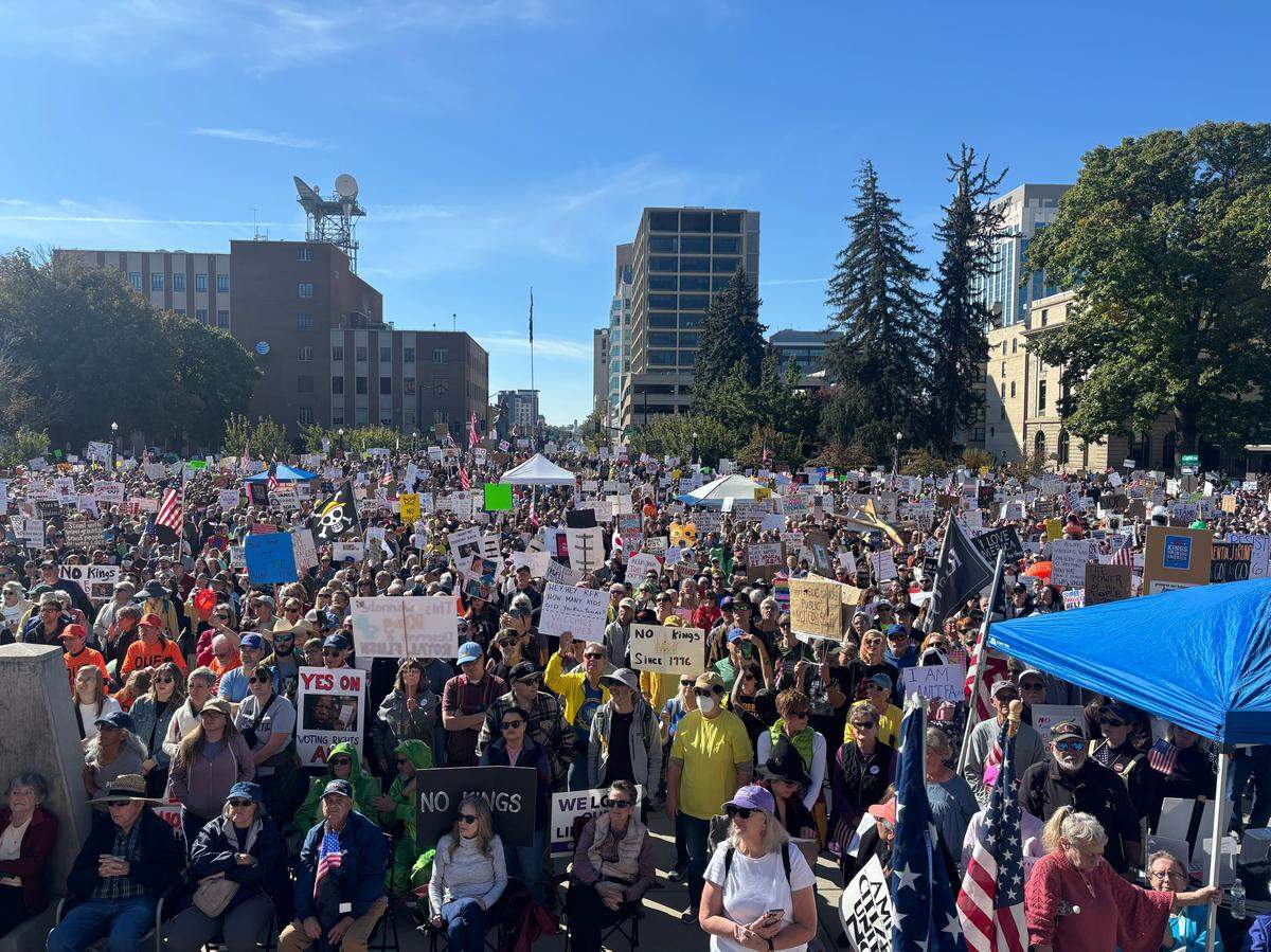 According to the national “No Kings” organization, the nationwide protests Saturday drew a larger crowd than the protests in June.