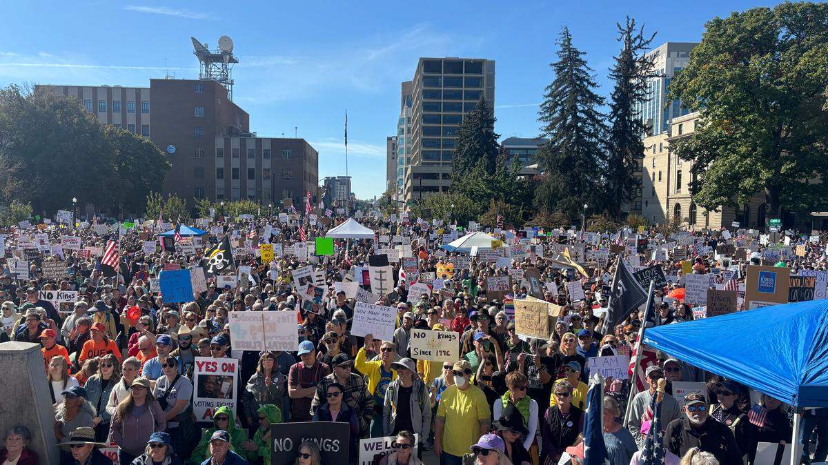 According to the national “No Kings” organization, the nationwide protests Saturday drew a larger crowd than the first “No Kings” protests in June.