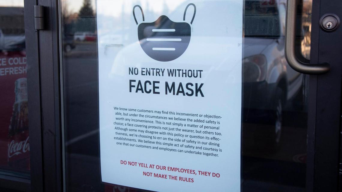 Tin Roof Tacos on Broadway in Boise posted this sign on their door, including the post-script: “Do not yell at our employees, they do not make the rules.”