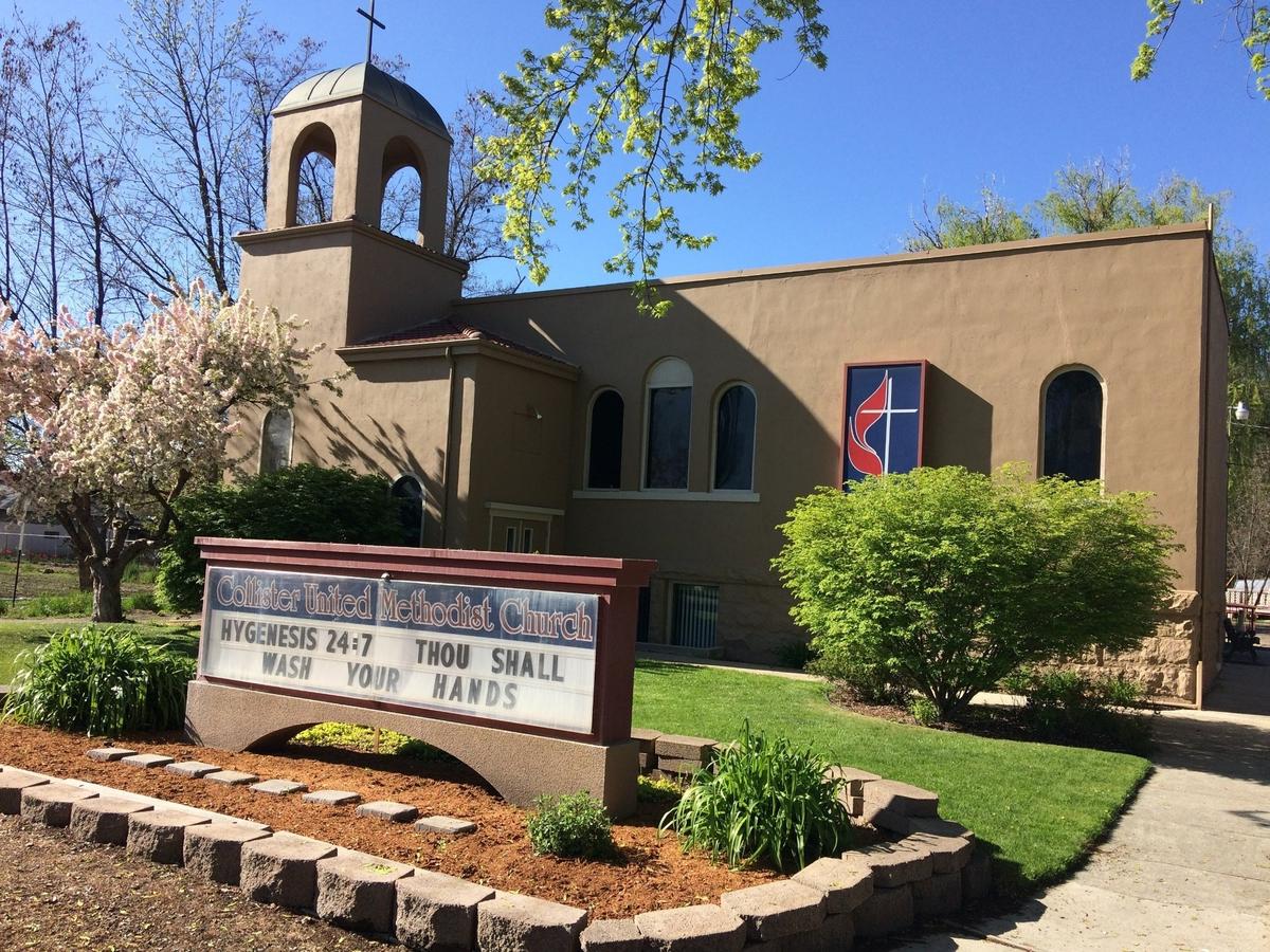 Collister United Methodist Church, 4400 W. Taft St., during the early days of the pandemic in 2020. Two houses for low-income tenants will be built on church grounds.