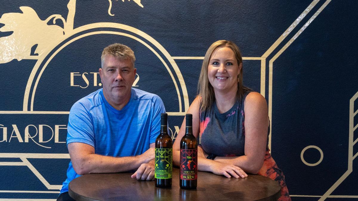 Von and Crystal Potter of Potter Wines make jalapeño wine at their store in Garden City.