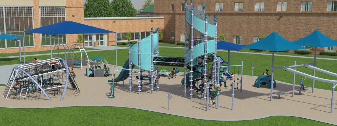 The city of Boise plans to install a playground over the summer at Molenaar Park, 2815 S. Maple Grove Road. A rendering supplied by the city Parks and Recreation Department shows how it will look.
