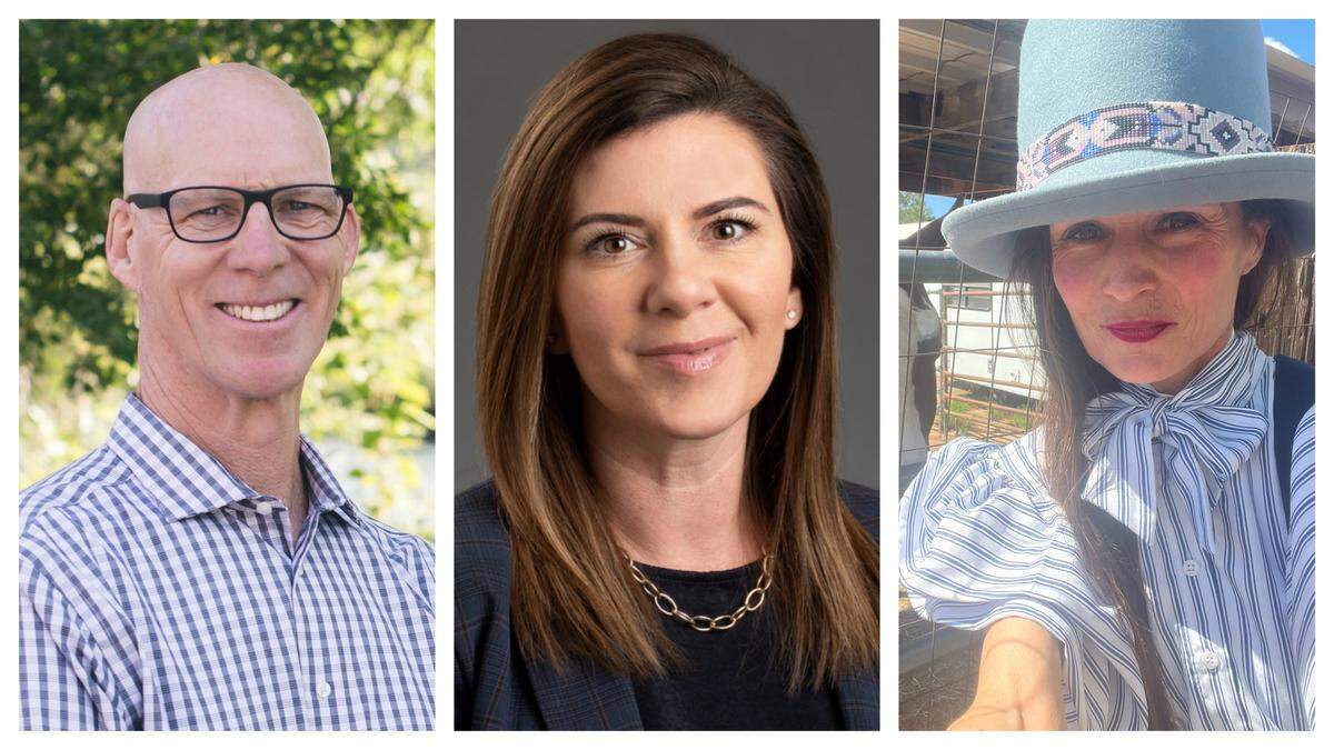 From left, Bill Jacobs, Molly Lenty and Teresa Roundy are running to replace outgoing Mayor John Evans in Garden City.