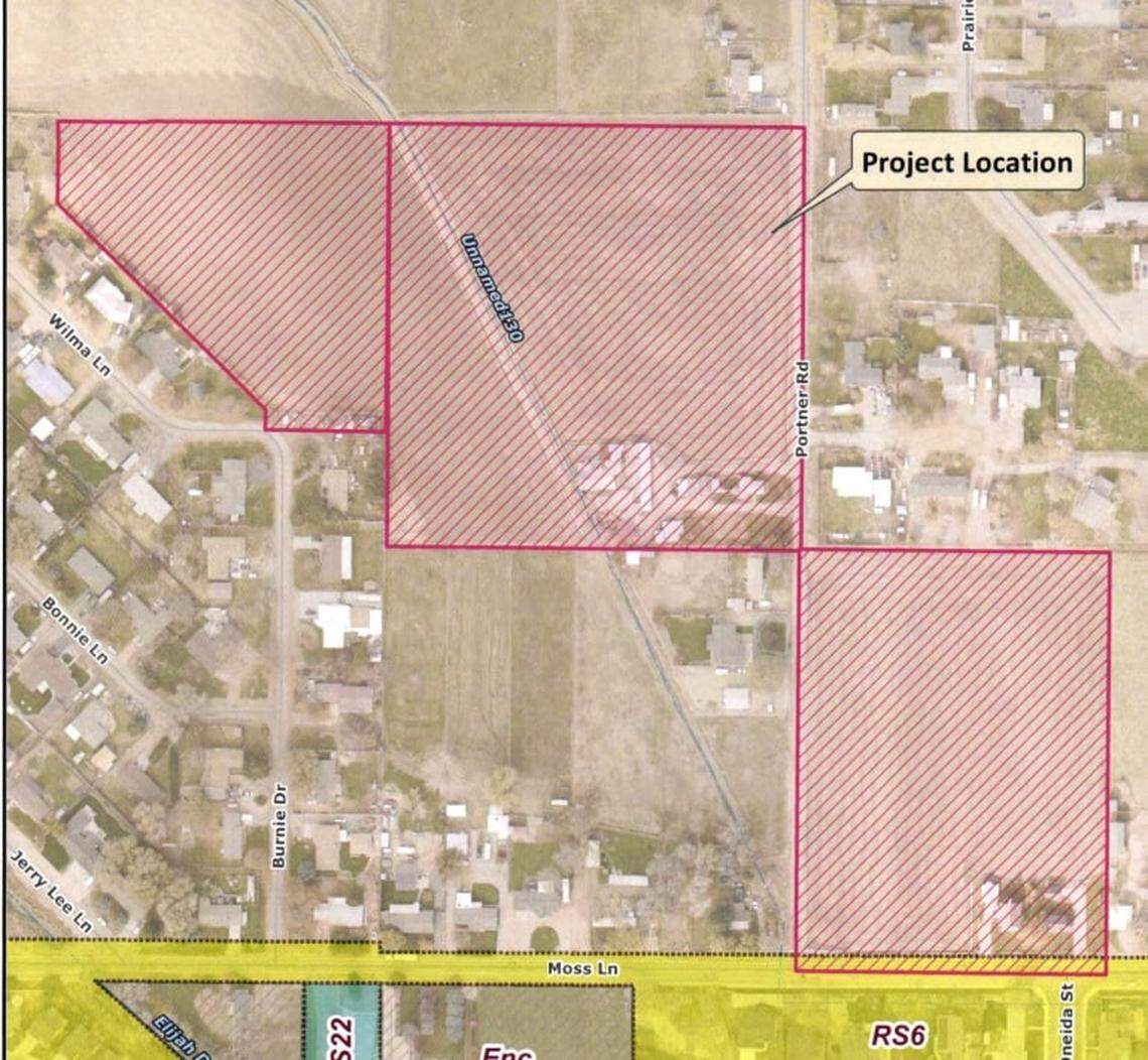 The Wagers Dairy Subdivision would be located on the north side of Moss Lane and includes the west side of Portner Road until about Wilma Lane.