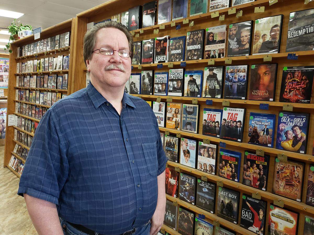 Gerry McClure has worked at Video Memories since 1991. “I love movies,” he said. “This was the perfect place for me.”