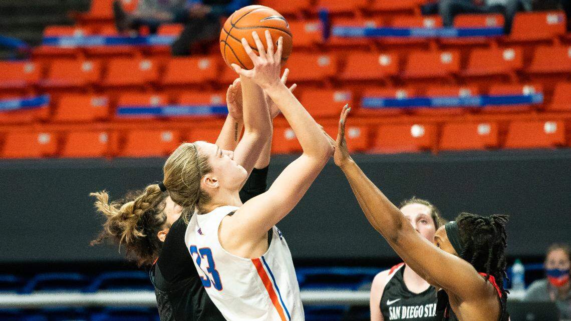 Abby Muse had 16 points and four rebounds in Boise State’s 74-72 loss to San Diego State on Friday at ExtraMile Arena.