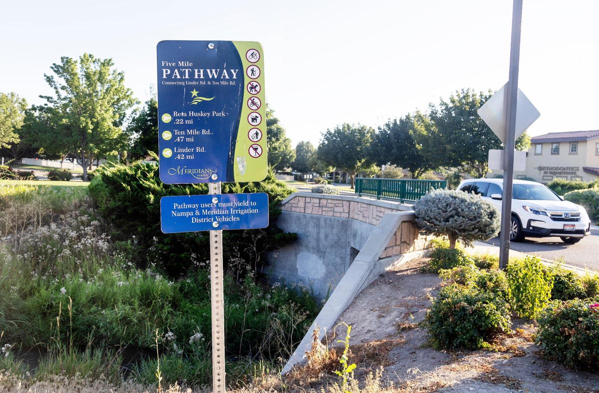 Information on Five Mile Pathway is posted near Towerbridge Way in Meridian. The Urban Land Institute encouraged the city to tell a story with its pathways.