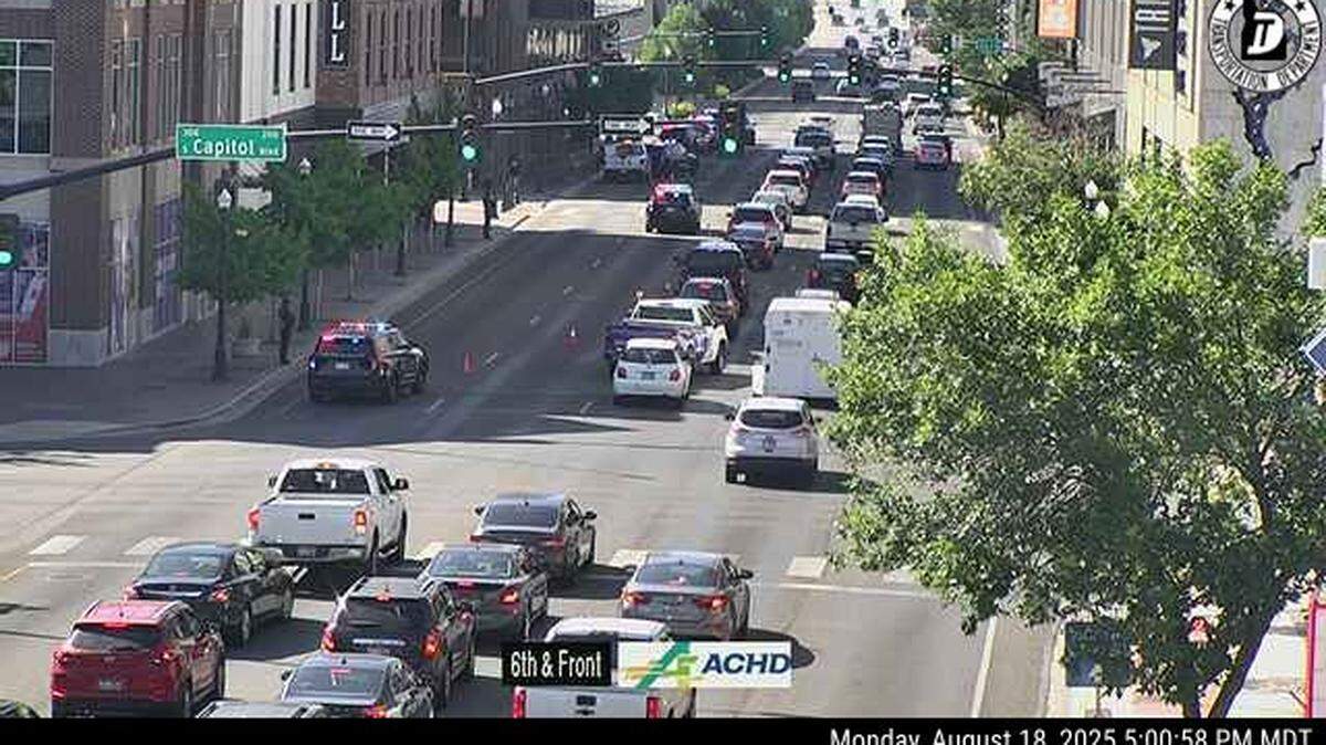 A portion of Front Street was closed Monday evening.