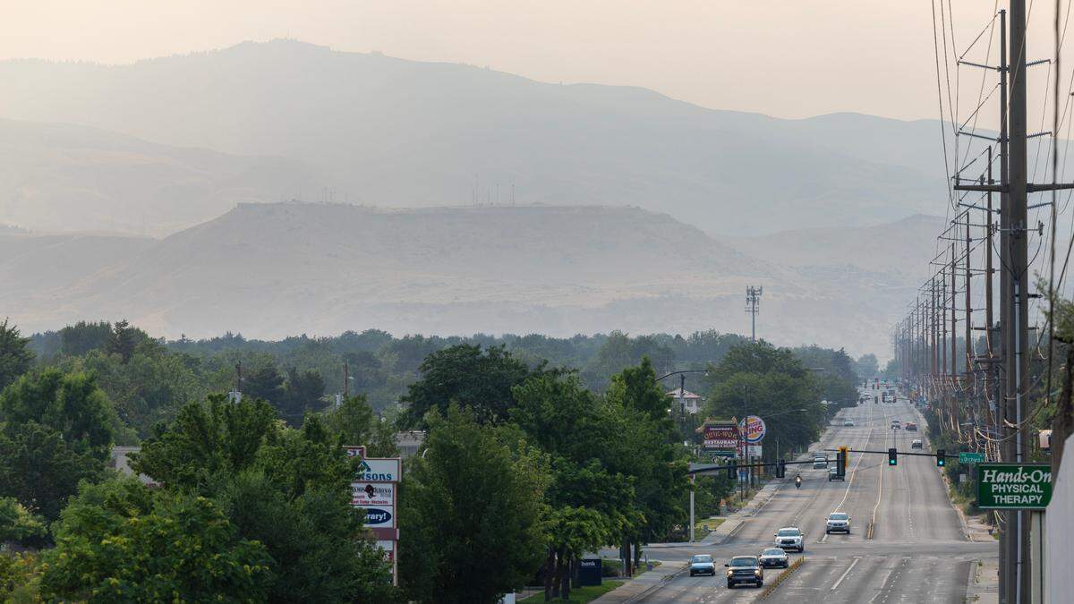 Skies above Boise remained smoky because of reduced air quality from wildfires burning in south-central Idaho.