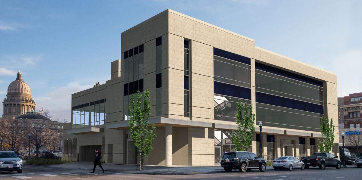 Rendering of the proposed new building for the Idaho Wheat Commission at 821 W. State St. The existing building, built in 1945 and remodeled several times, is “too old and dysfunctional to serve the commission’s growing needs,” Larson Architects, which represents the commission, wrote in a letter to the city. 