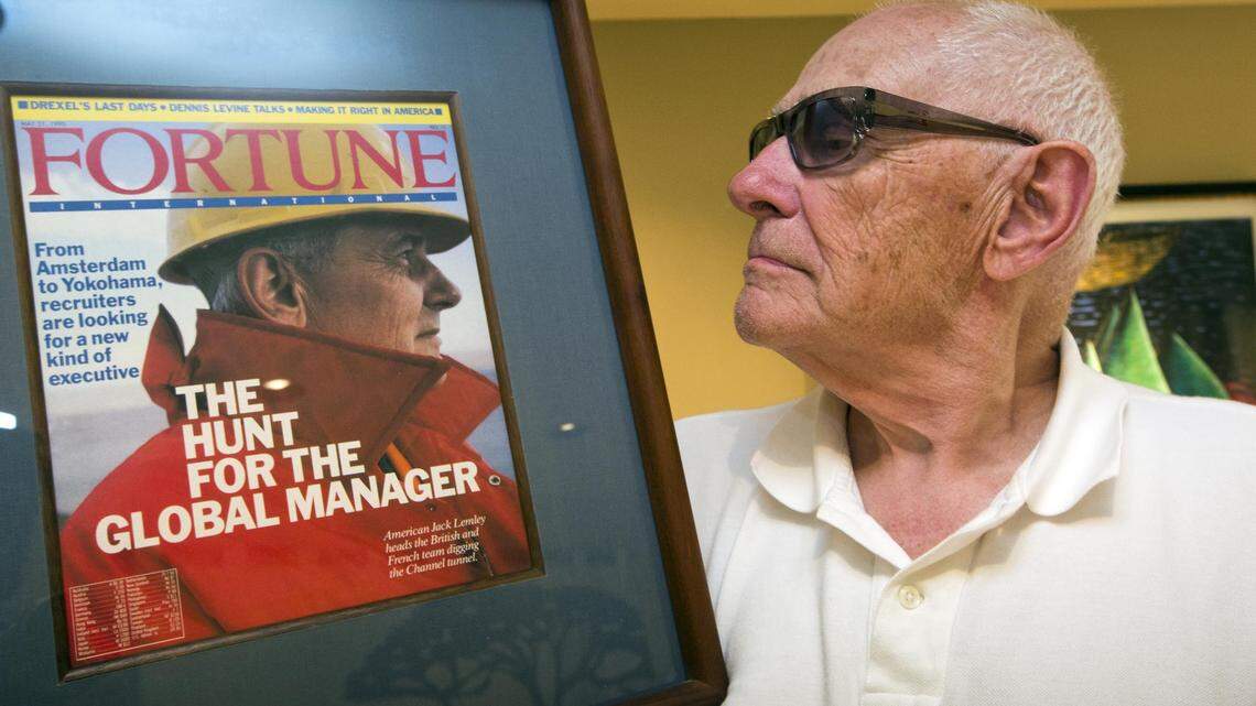 Jack Lemley holds a framed copy of a 1990 Fortune Magazine cover during the construction of the famous Channel Tunnel connecting England and France beneath the English Channel. “All I ever wanted to do from the time I was a small boy was build big things,” Lemley told the Idaho Statesman in 2013..