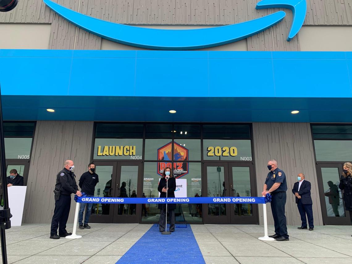 When Amazon held a grand opening for its Nampa warehouse and distribution center the building at 5295 E. Franklin Road was bathed in the blue-sky shade of the Seattle retailer’s Prime logo. Renderings for a 1.1-million-square-foot warehouse planned near the Boise Airport use the same color. Amazon has not confirmed or denied the building would be built for it.