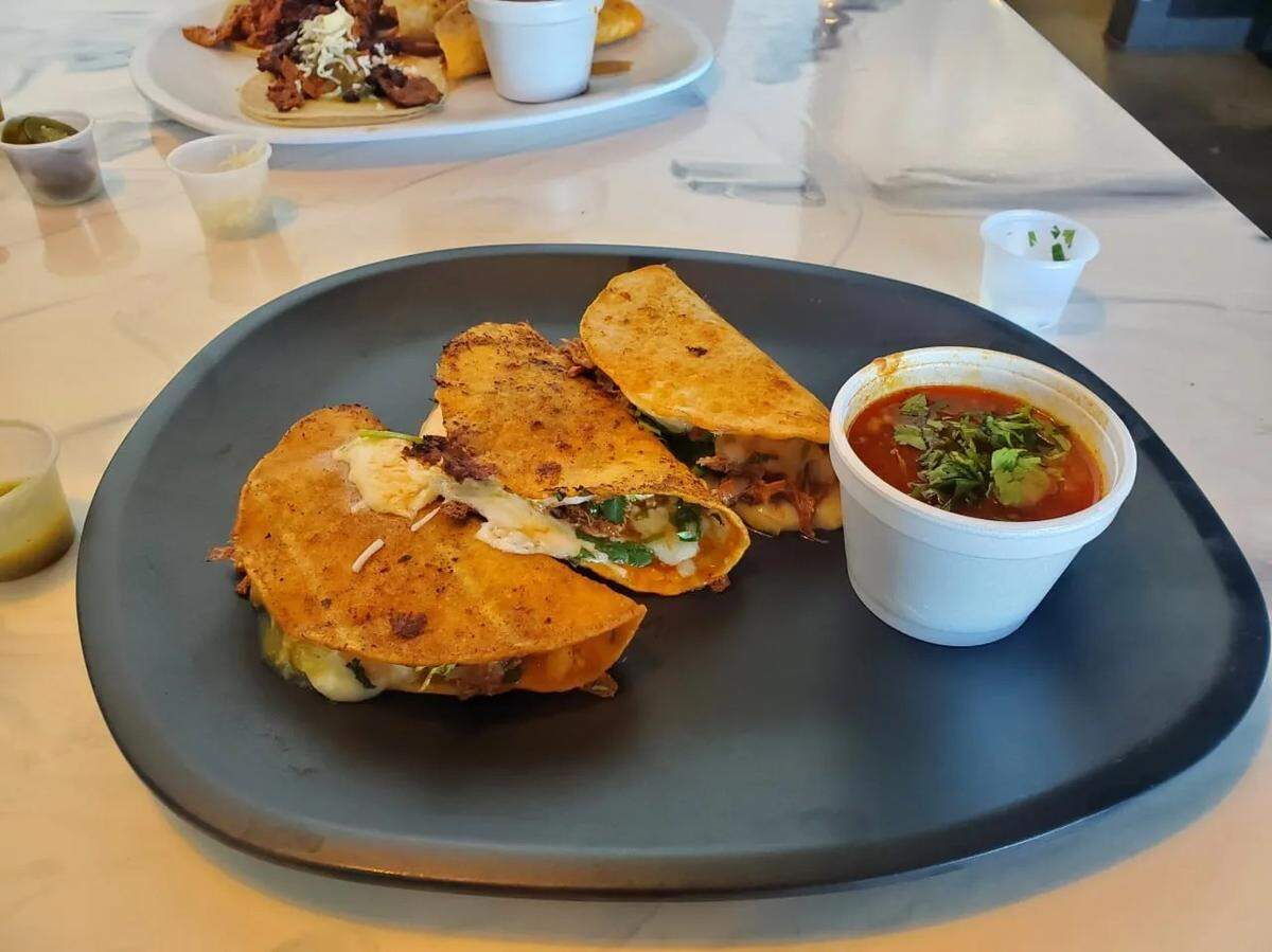 Birria tacos at Metztli Mexican Taqueria.