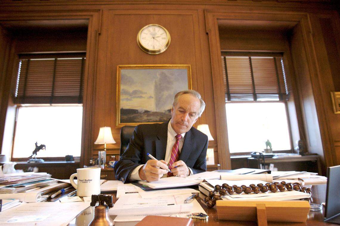 U.S. Interior Secretary Dirk Kempthorne in his office in Washington, D.C., in May 2007.