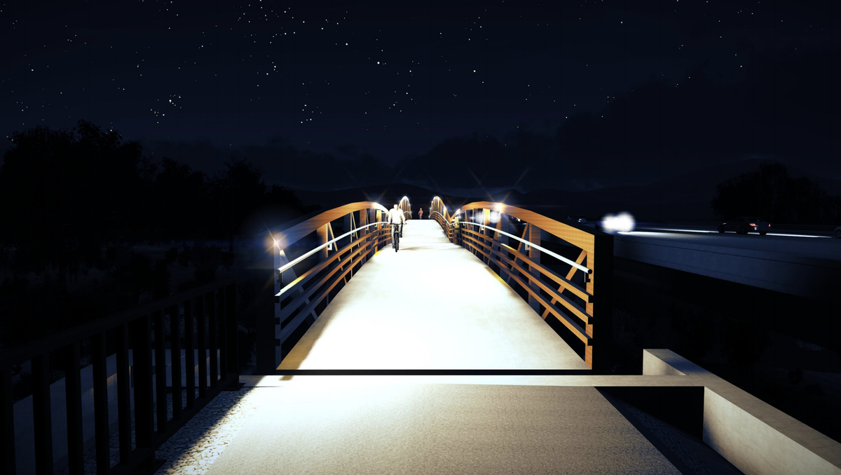 Dennis Baker, a developer who owns some of the buildings to the north of the Boise River, supports the pedestrian bridge. “I think it’s necessary to get a safety feature on there,” he said.