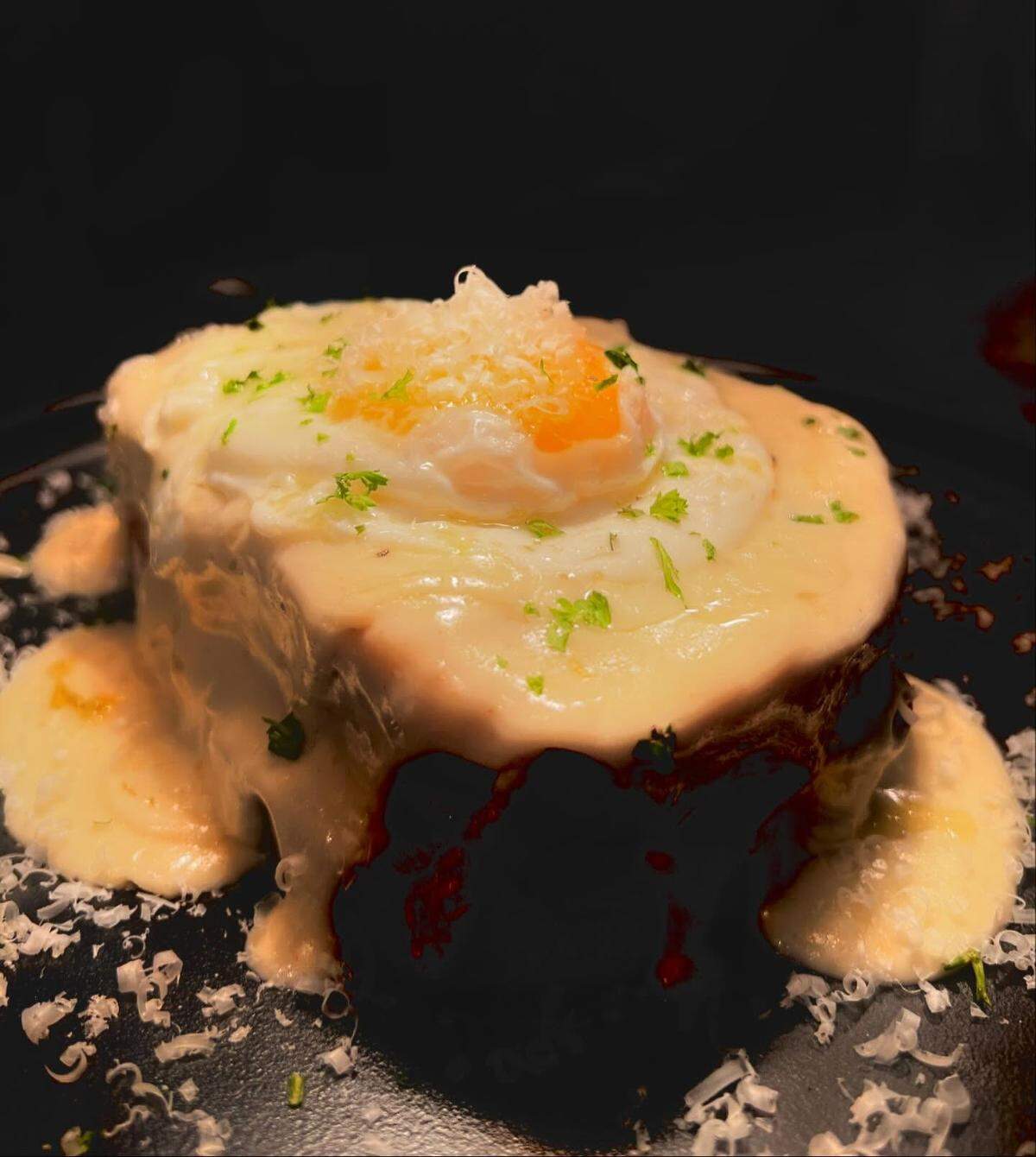 A Croque Madame breakfast sandwich is among the choices on the brunch menu at The Grove by Lemon Tree Co.