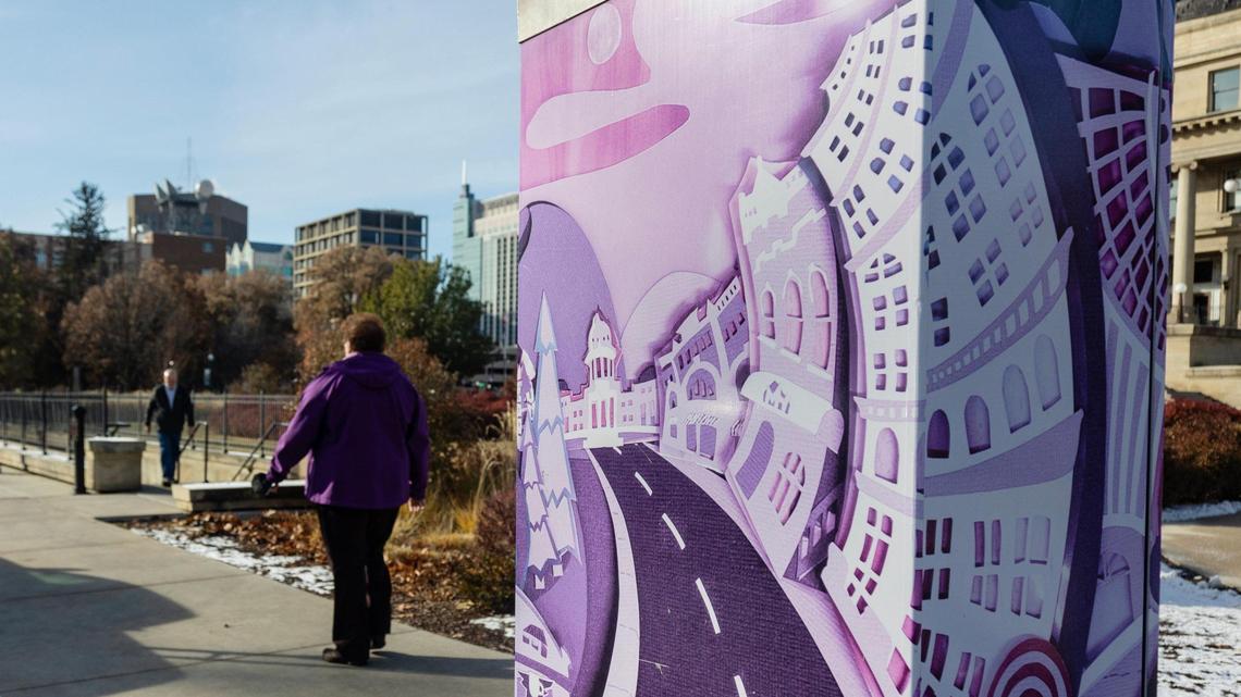 Artist Meredith Hoffman’s “Hope is Peace” is located at 6th and State streets in Boise.