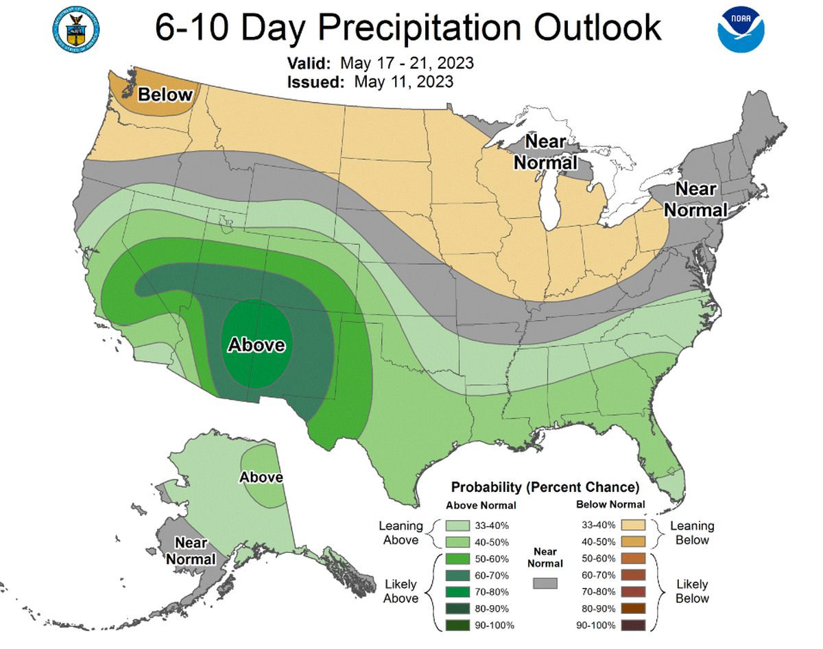 Boise is on the cusp of average to above-average precipitation for the next 6-10 days.
