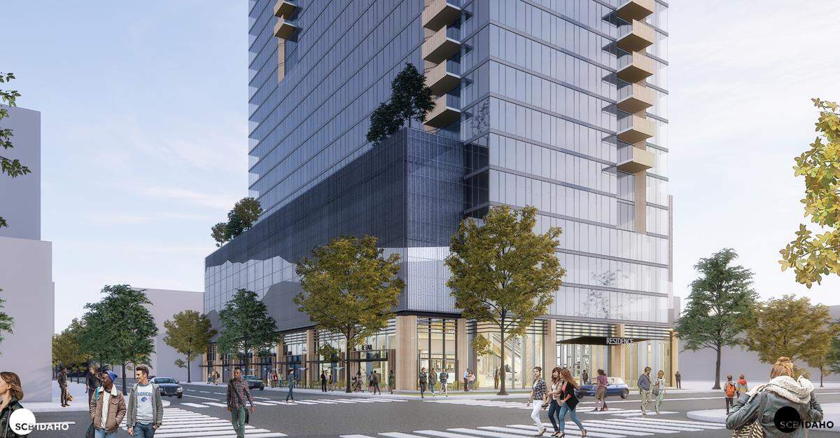Oppenheimer Development Corp.’s proposed building at 12th and Idaho streets may be 27 stories or 26 stories. Construction costs have caused developers to reconsider their plans.