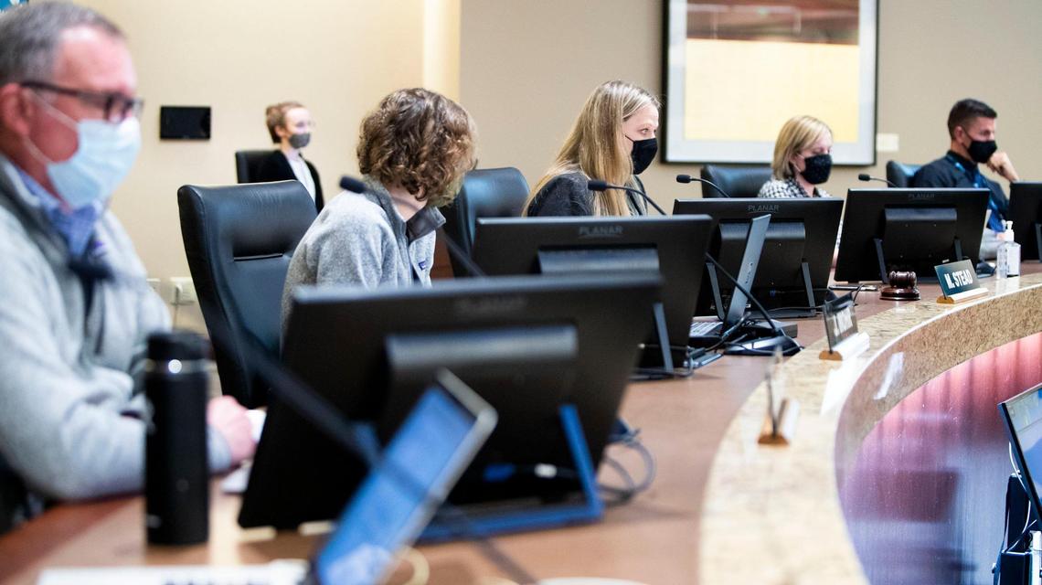 Planning and Zoning Commission members listen to testimony.