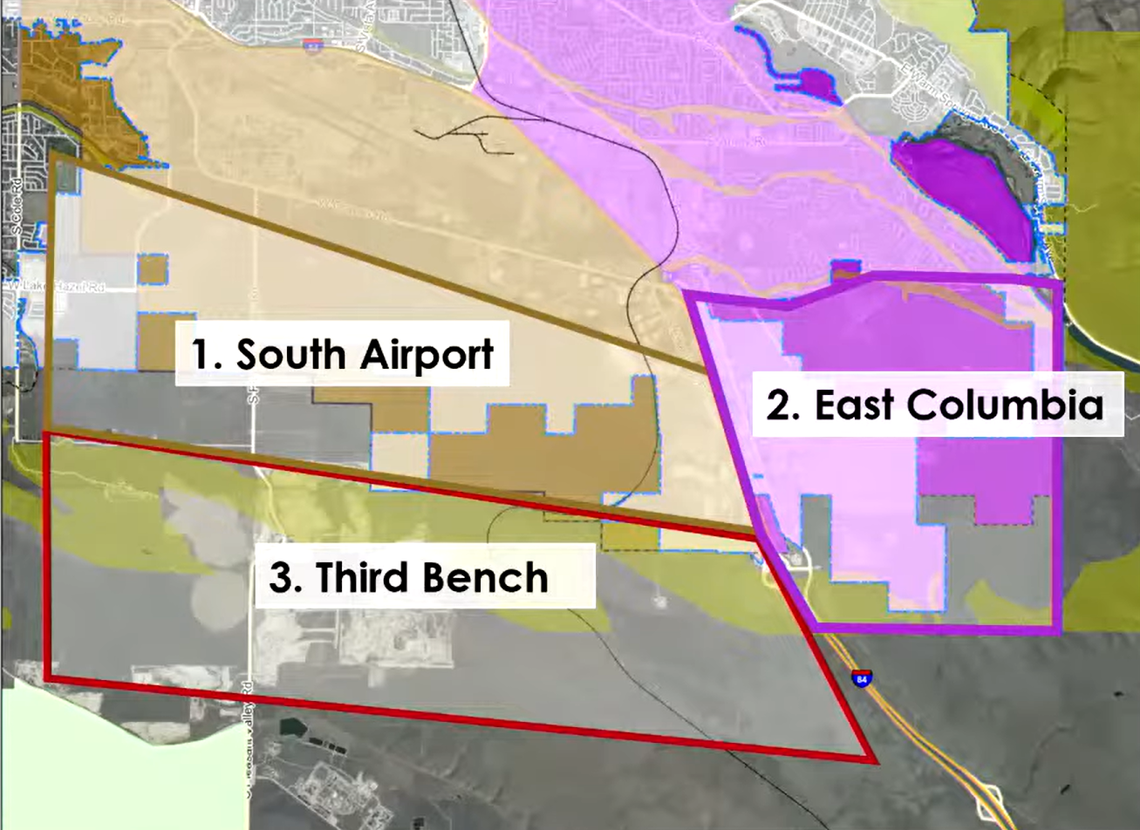 Boise planners are mulling priorities for three prospective neighborhoods southeast of the city limits: South Airport, East Columbia and Third Bench. All are around Micron’s burgeoning campus.