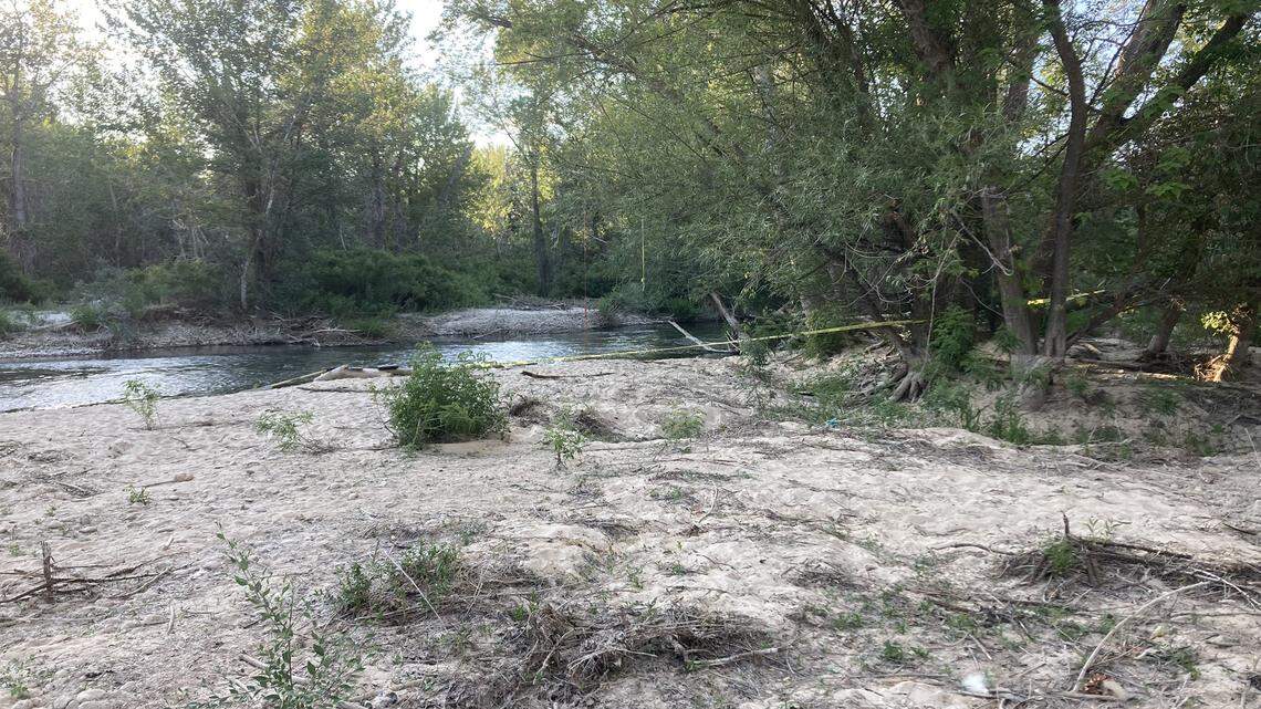 A body was found partially submerged in the Boise River on Thursday evening.