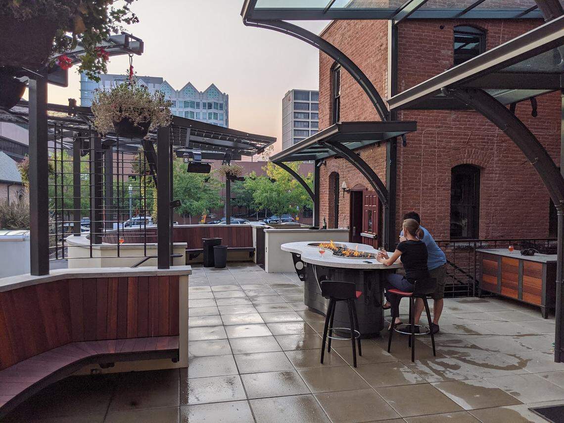 The back patio at Ochos has been under construction for about two years.