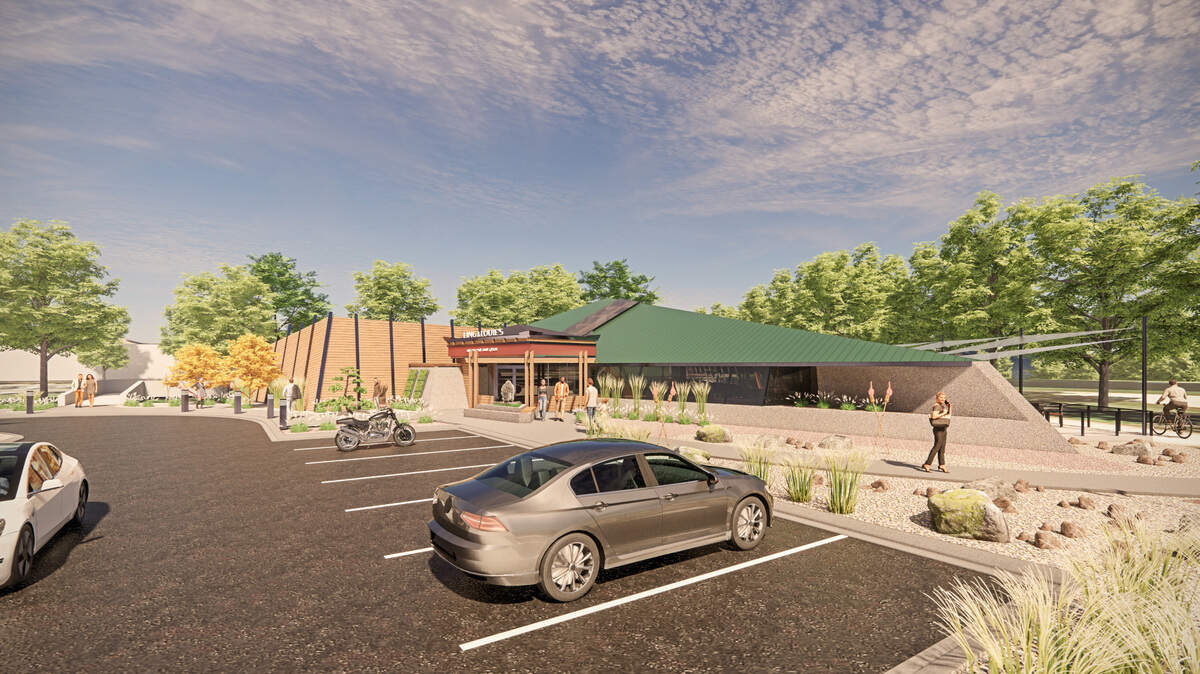 An architectural rendering shows what Ling & Louie’s exterior will look like when it’s completed.