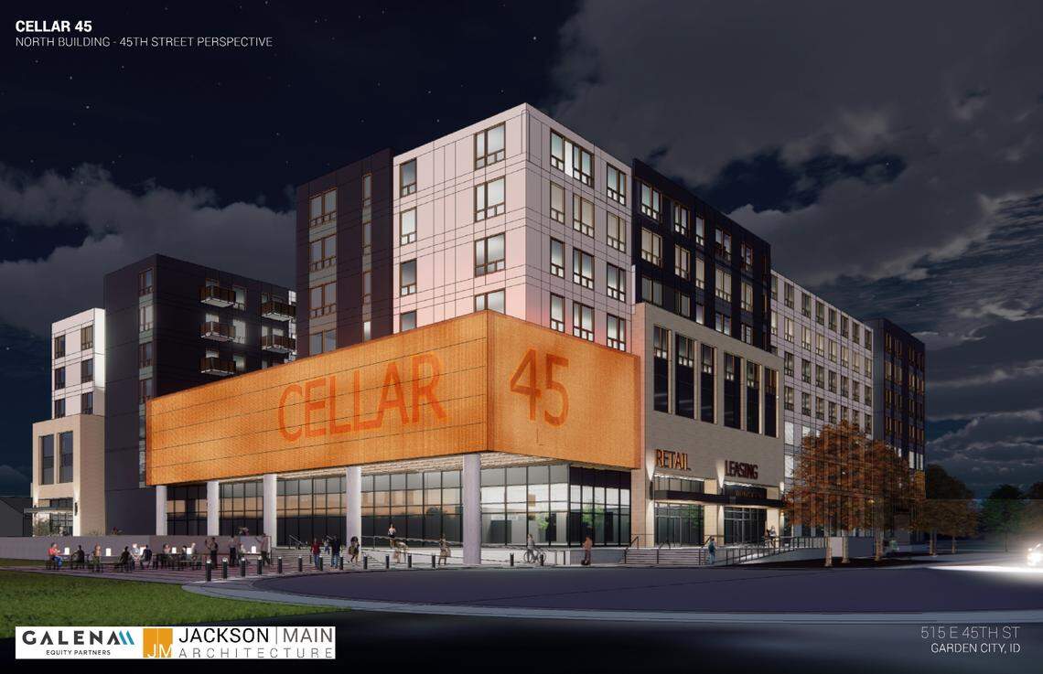 The apartment and retail building will be less than a block from the Boise River.