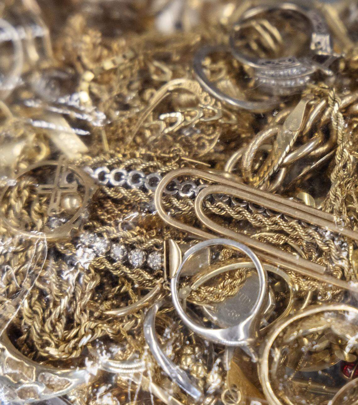 Gold jewelry that doesn't sell is smelted at Idaho Pawn and Gold in Meridian.