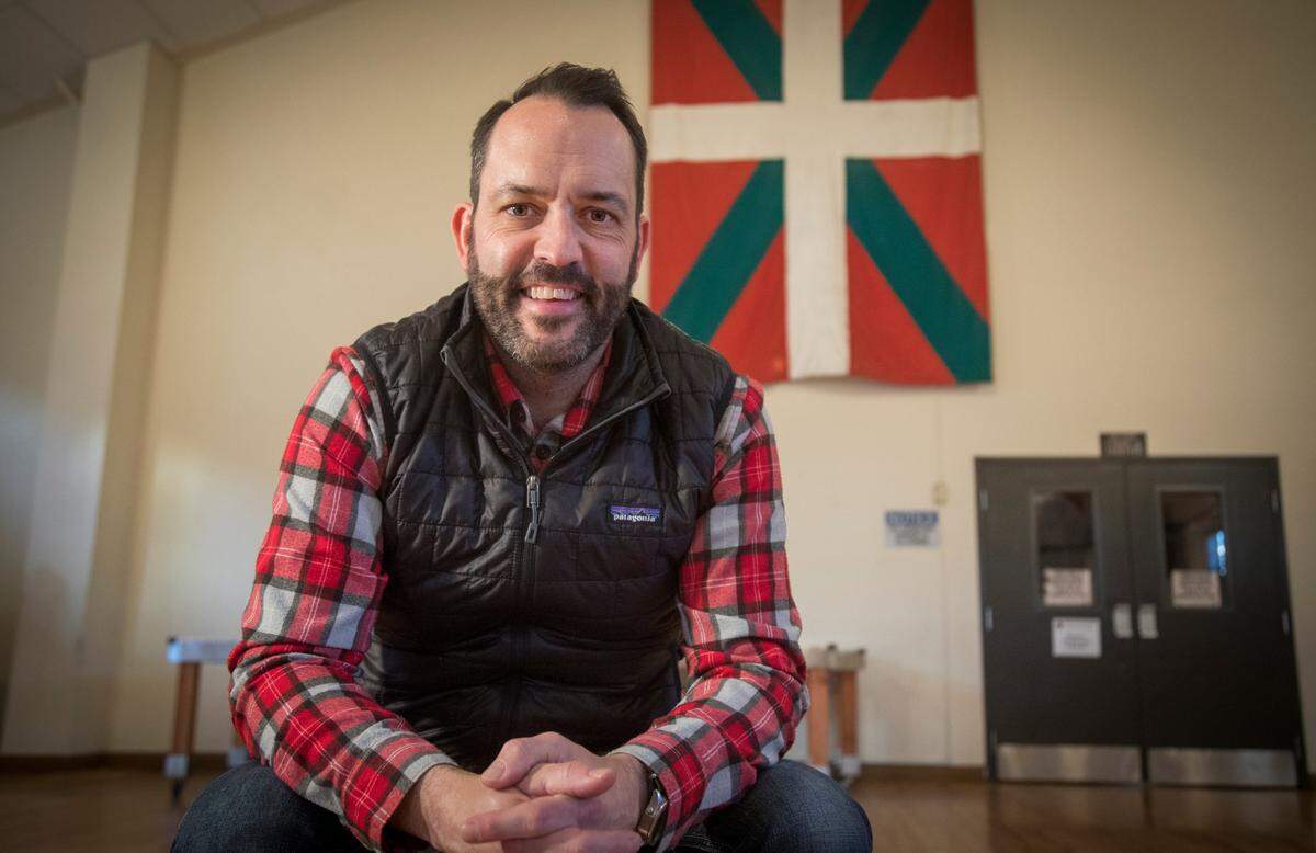 Sean Aucutt, 44, is a designer. He also plays pandero in the Basque band Amuma Says No.