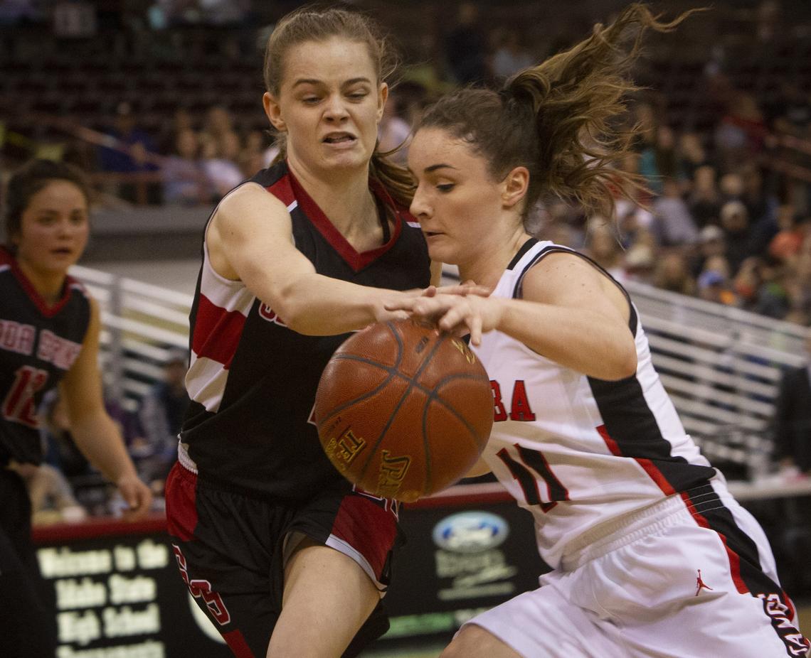 Melba’s Emma Clark, right, was voted the 2A Western Idaho Conference Player of the Year.