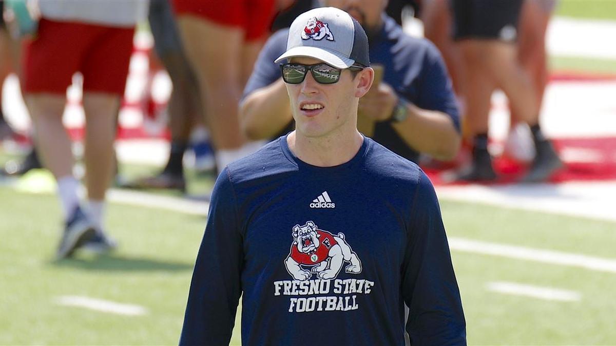 Former Boise State wide receiver Kirby Moore has been promoted to offensive coordinator and quarterbacks coach at Fresno State.