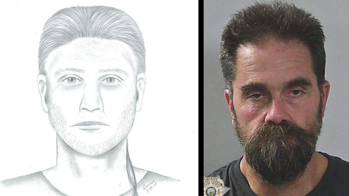 The Nampa Police Department in 2015 released a composite sketch, left, of a homicide suspect in the death of Akrian Evans. Ten years later, they arrested Mark Adrian Neal, right, on suspicion of first-degree murder.