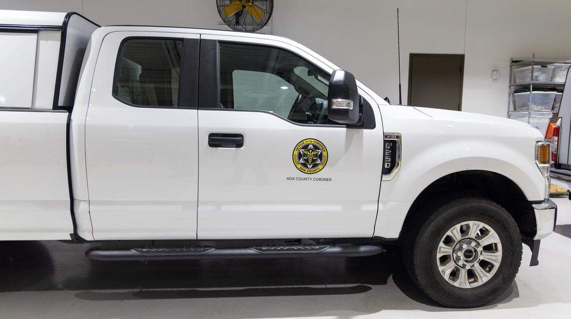 The Ada County Coroner's office truck for transporting decedents.